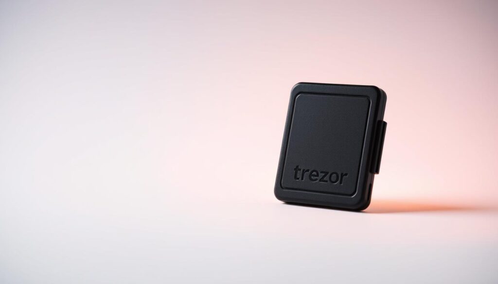 A detailed close-up view of a Trezor hardware cryptocurrency wallet against a clean, minimalist backdrop. The Trezor device is prominently displayed, capturing its sleek, rectangular design and distinctive black casing. Subtle backlighting illuminates the device, creating a sense of depth and focus. The image conveys a professional, trustworthy aesthetic suitable for a specialist Trezor wallet recovery service. Careful attention is paid to lighting and camera angle to showcase the Trezor's premium build quality and functional simplicity. The overall mood is one of reliability, security, and technical expertise. A detailed close-up view of a Trezor hardware cryptocurrency wallet against a clean, minimalist backdrop. The Trezor device is prominently displayed, capturing its sleek, rectangular design and distinctive black casing. Subtle backlighting illuminates the device, creating a sense of depth and focus. The image conveys a professional, trustworthy aesthetic suitable for a specialist Trezor wallet recovery service. Careful attention is paid to lighting and camera angle to showcase the Trezor's premium build quality and functional simplicity. The overall mood is one of reliability, security, and technical expertise.